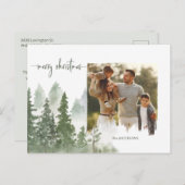水彩森クリスマス書道写真 シーズンポストカード (正面/裏面)