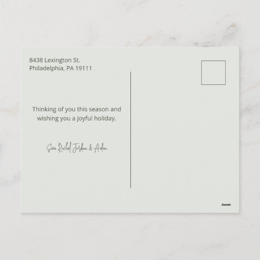 水彩森クリスマス書道写真 シーズンポストカード (裏面)