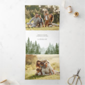 水彩森クリスマス書道写真 三つ折りカード (内部)