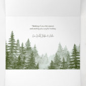 水彩森クリスマス書道写真 三つ折りカード (内部中)