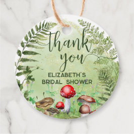 水彩森林シダ キノコ 緑の草木 スクリプト フェイバータグ