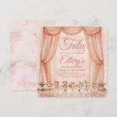 🦊🐰🩰 水彩森林バレリーナの招待状 招待状 (正面/裏面)