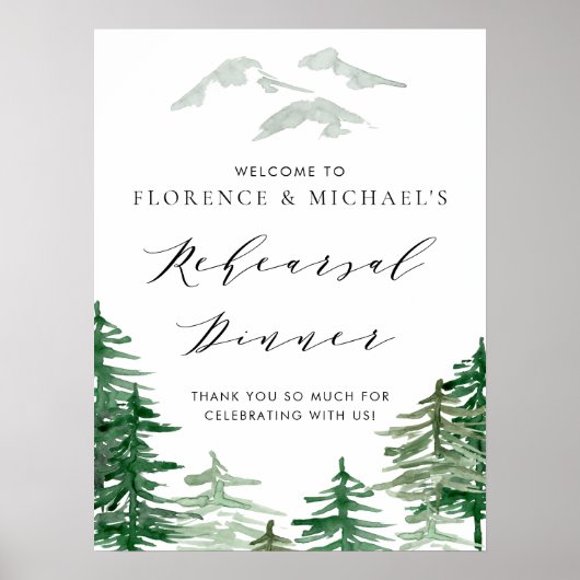水彩森林リハーサルディナーウェルカム ポスター (正面)
