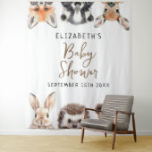 水彩森林动物婴儿淋浴照片道具 タペストリー (インサイチュ)