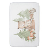 水彩森林動物かわいい子供たち バスマット (正面縦)