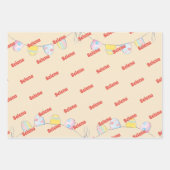 水彩森林動物の子供 ラッピングペーパーシート (正面3)