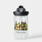 水彩森林動物の木 ウォーターボトル (正面)