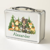 水彩森林動物の木 メタルランチボックス (裏面)