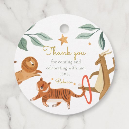 水彩森林動物の赤ちゃんシャワー フェイバータグ (裏面)