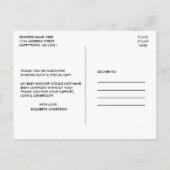 水彩森林動物シャワー感謝ハート ポストカード (裏面)