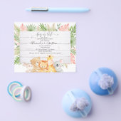 水彩森林動物ジェンダーリビール招待状 チラシ (シングル)