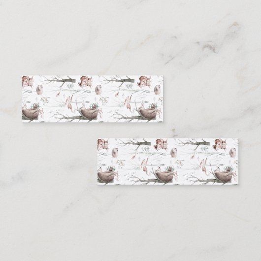 水彩森林動物ブックマーク スキニー名刺 (正面/裏面)