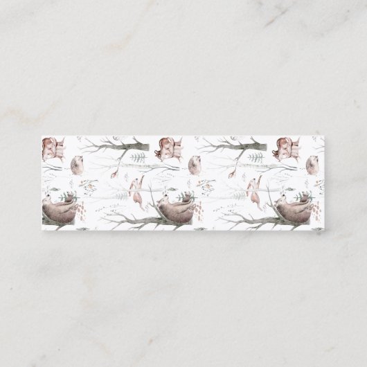 水彩森林動物ブックマーク スキニー名刺 (裏面)