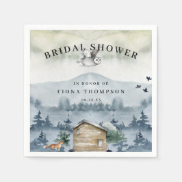 水彩森林動物ブライダルシャワー スタンダードカクテルナプキン