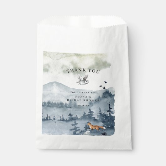 水彩森林動物ブライダルシャワー フェイバーバッグ (正面)