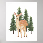 水彩森林動物ベビー壁画 ポスター (正面)