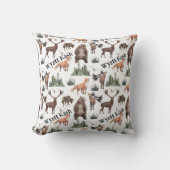 水彩森林動物名 クッション (正面)