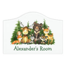 水彩森林動物樹林クレスト