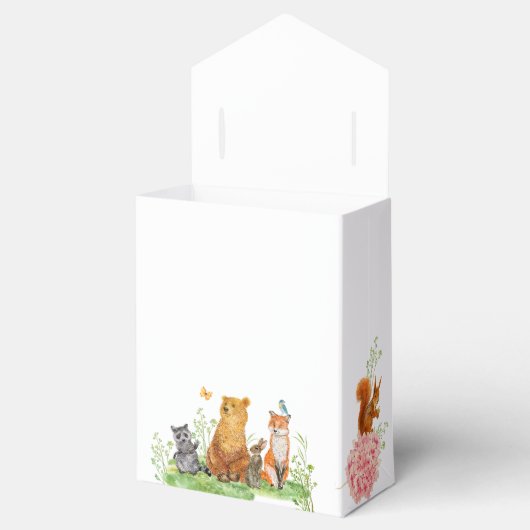 水彩森林動物赤ちゃんシャワーお気に入りボックス フェイバーボックス (オープン)