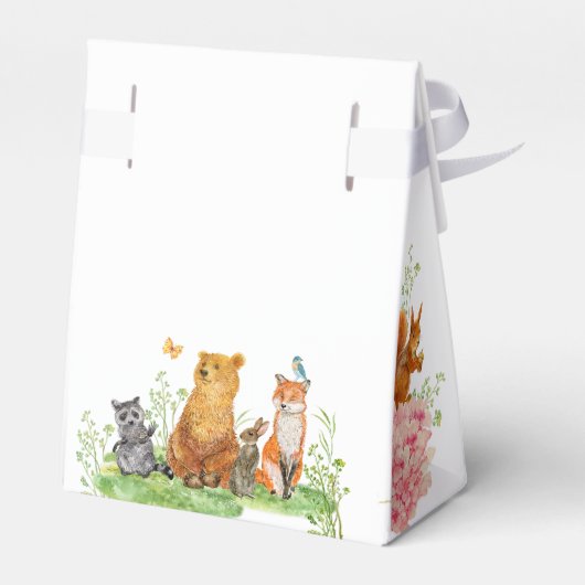 水彩森林動物赤ちゃんシャワーお気に入りボックス フェイバーボックス (裏面サイド)