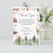 水彩森林動物赤ちゃんシャワー サンキューカード (スタンド正面)