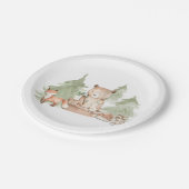 水彩森林動物赤ちゃんシャワー ペーパープレート (アングル)