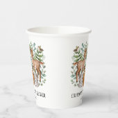 水彩森林動物赤ちゃんシャワー 紙コップ (左)