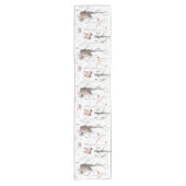 水彩森林動物 ショートテーブルランナー (正面)