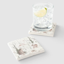 水彩森林動物 ストーンコースター