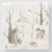 水彩森林動物 ストーンコースター (正面)