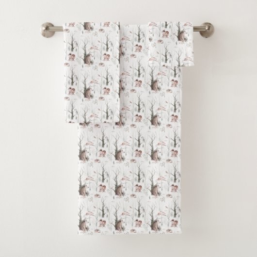 水彩森林動物 バスタオルセット (インサイチュ)