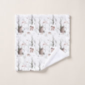 水彩森林動物 バスタオルセット (ウォッシュタオル)