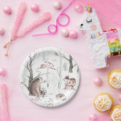 水彩森林動物 ペーパープレート (パーティー)