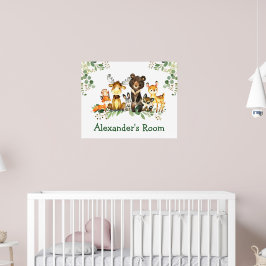 水彩森林動物 ポスター