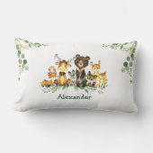 水彩森林動物 ランバークッション (正面)
