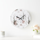 水彩森林動物 ラージ壁時計 (ホーム)