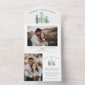 水彩森林圣诞照片保存日期 オールインワン招待状 (内側)