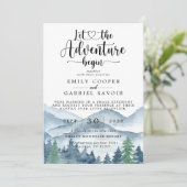 水彩森林山岳ウェディングレセプション 招待状 (スタンド正面)