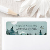 水彩森林山鳥の住所 ラベル (インサイチュ)