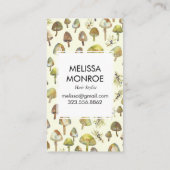 水彩森林植物真菌キノコ自然 名刺 (裏面)