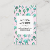 水彩森林植物真菌キノコ自然 名刺 (裏面)