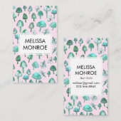 水彩森林植物真菌キノコ自然 名刺 (正面/裏面)