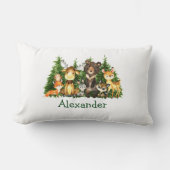 水彩森林樹 ランバークッション (正面)