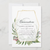 水彩森林草本植物幾何学的なキンチャアニエラ 招待状 (正面)
