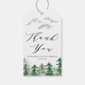 水彩森林风格婚前小聚感谢卡 ギフトタグ (裏面)