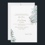 水彩森林鹿のウェディング招待状（白） 招待状<br><div class="desc">水彩画 森林の鹿のウェディング招待状。モダン＆シンプル。白。</div>