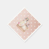 水彩森林鹿&バードベビーシャワー スタンダードカクテルナプキン (角)