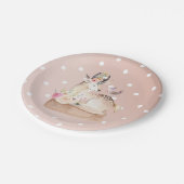 水彩森林鹿&バードベビーシャワー ペーパープレート (アングル)