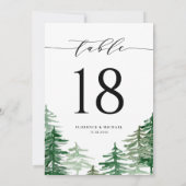 水彩森林 ウッドランド ウェディング テーブル ナンバー (裏面)