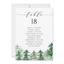 水彩森林 ウッドランド ウェディング テーブル プラン